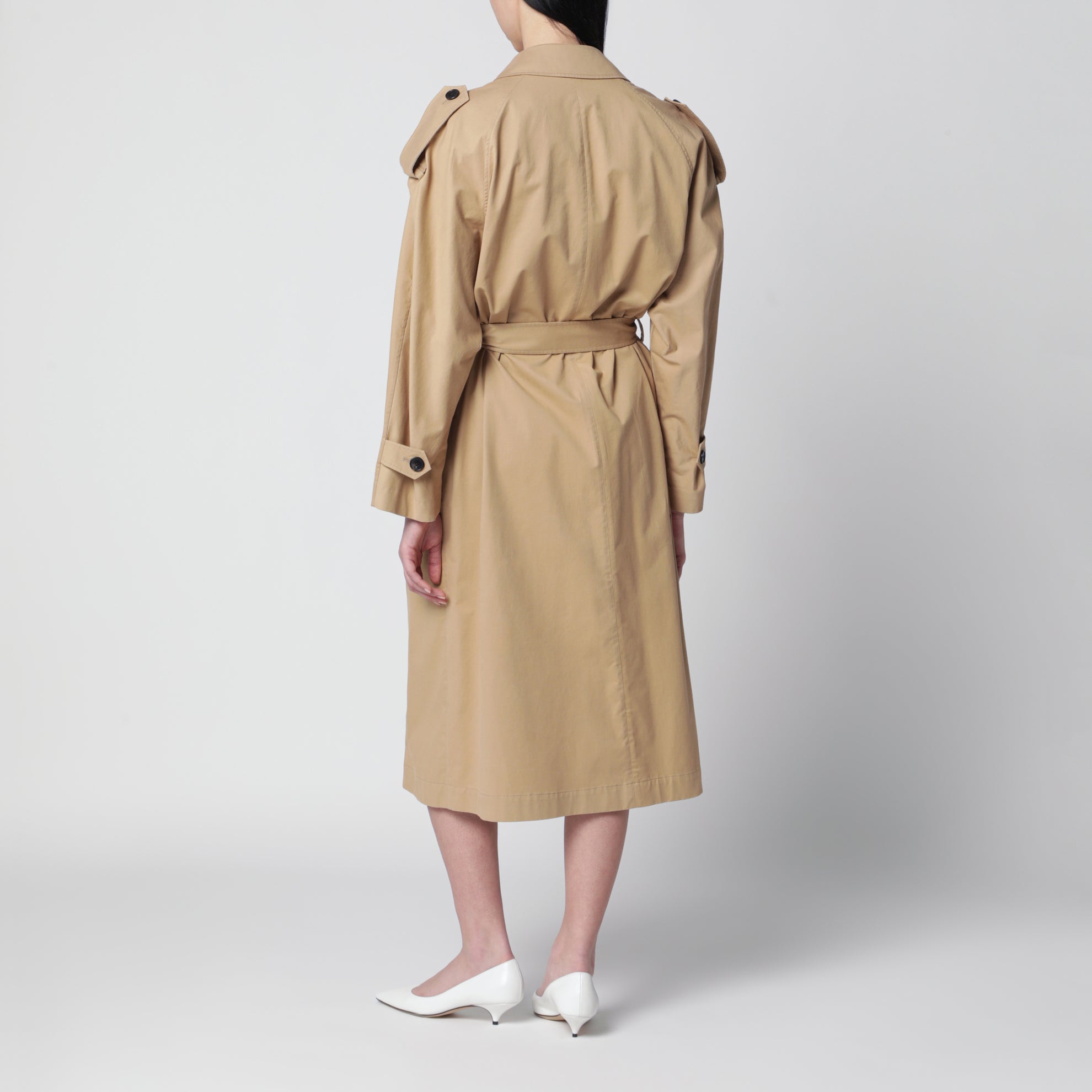 Dester double-breasted cotton-cashmere trench in sand