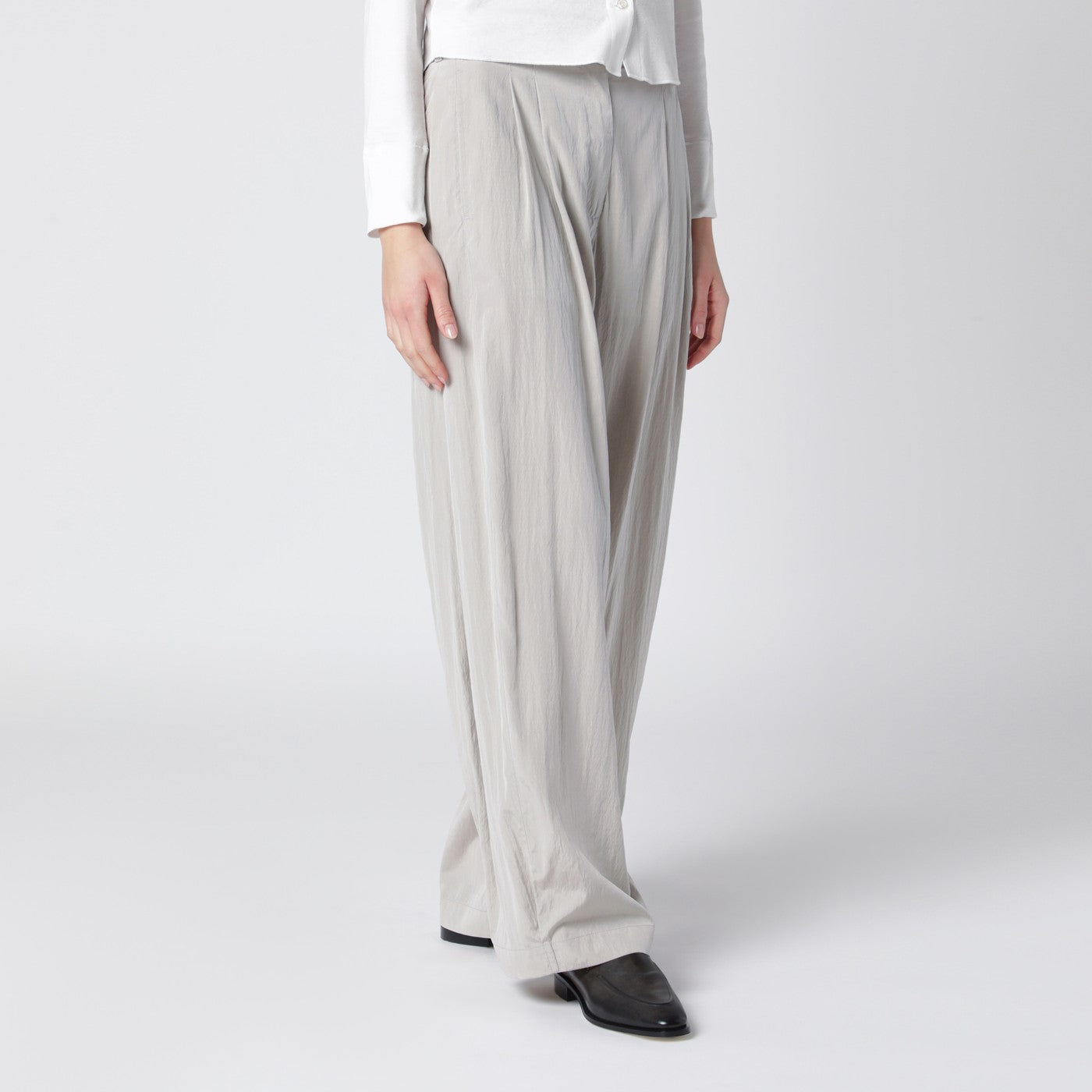 Pantalone Iven grigio fumo in misto seta