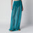 Petrol green semi-sheer silk skirt