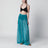Petrol green semi-sheer silk skirt
