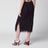 Dark purple midi skirt with fringes