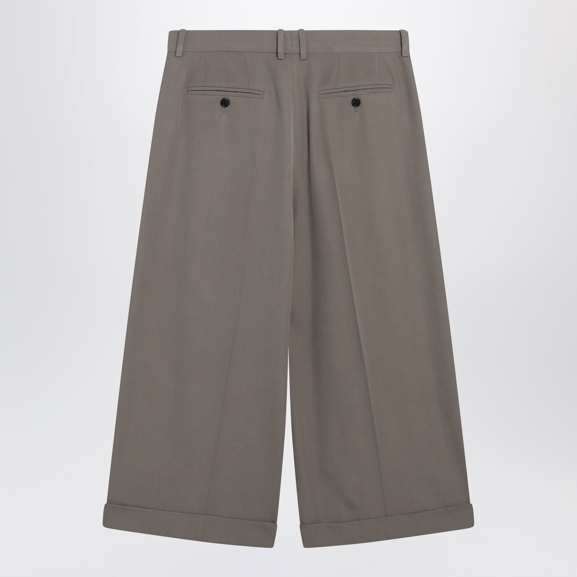 Pantalon cropped en laine couleur poussière