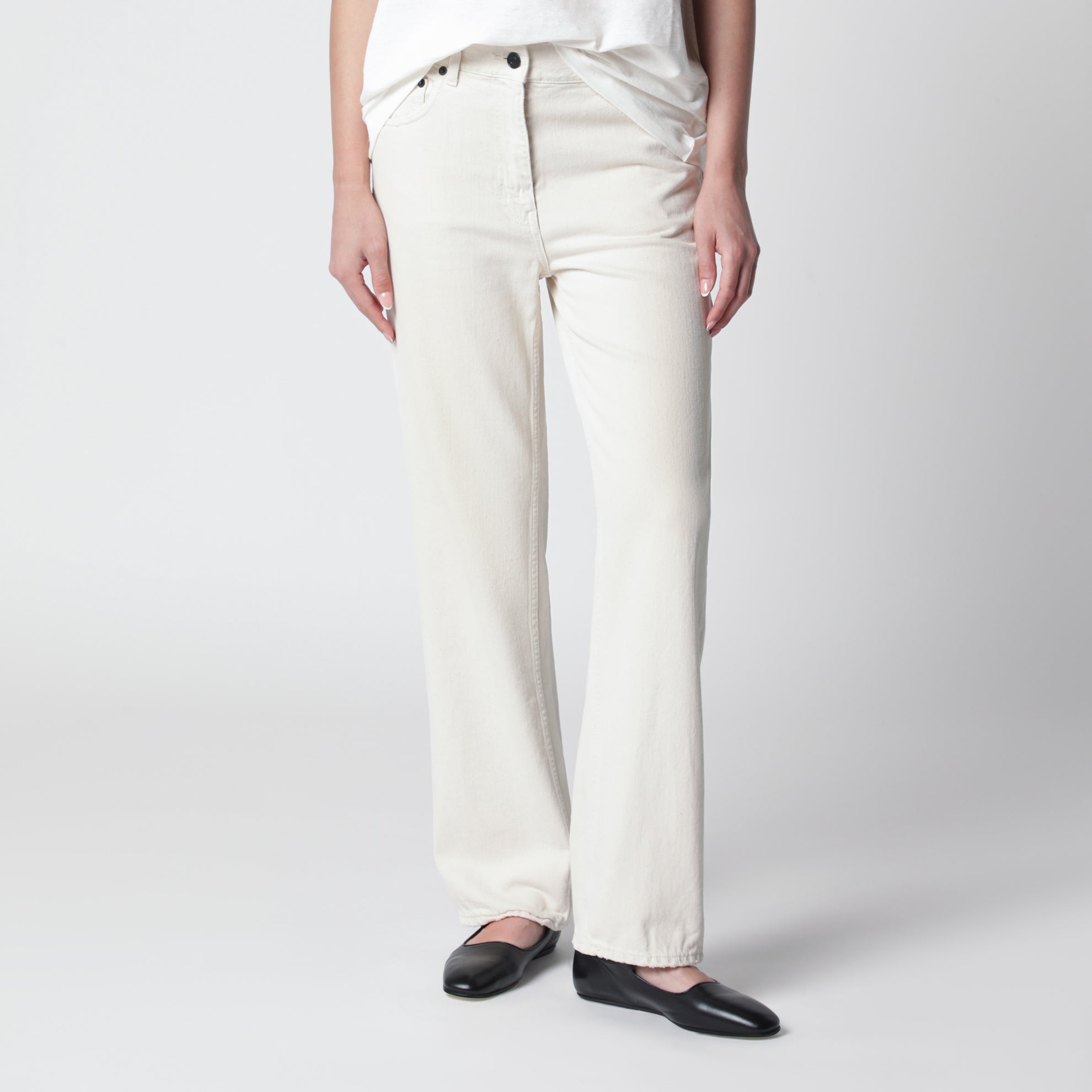 Jeans Fargo in denim di cotone ecru