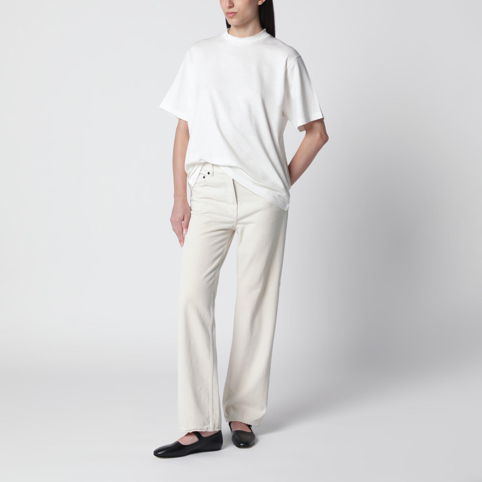 Jeans Fargo in denim di cotone ecru