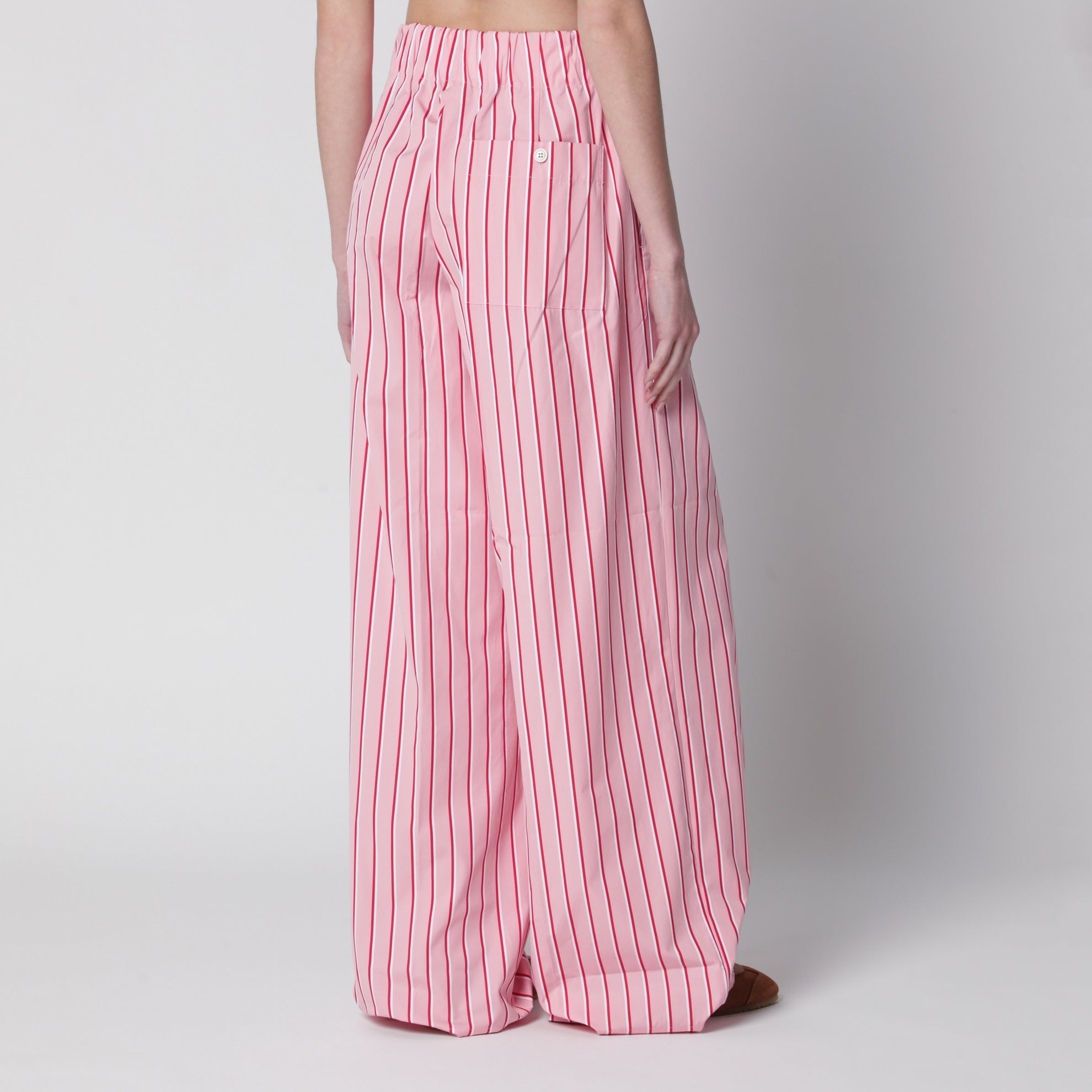Wide pink striped trousers
