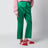 Shiny green cotton-blend trousers