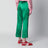 Shiny green cotton-blend trousers