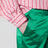 Shiny green cotton-blend trousers