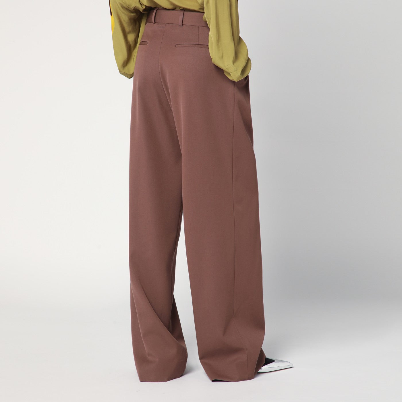 Pantaloni ampi taupe in cotone