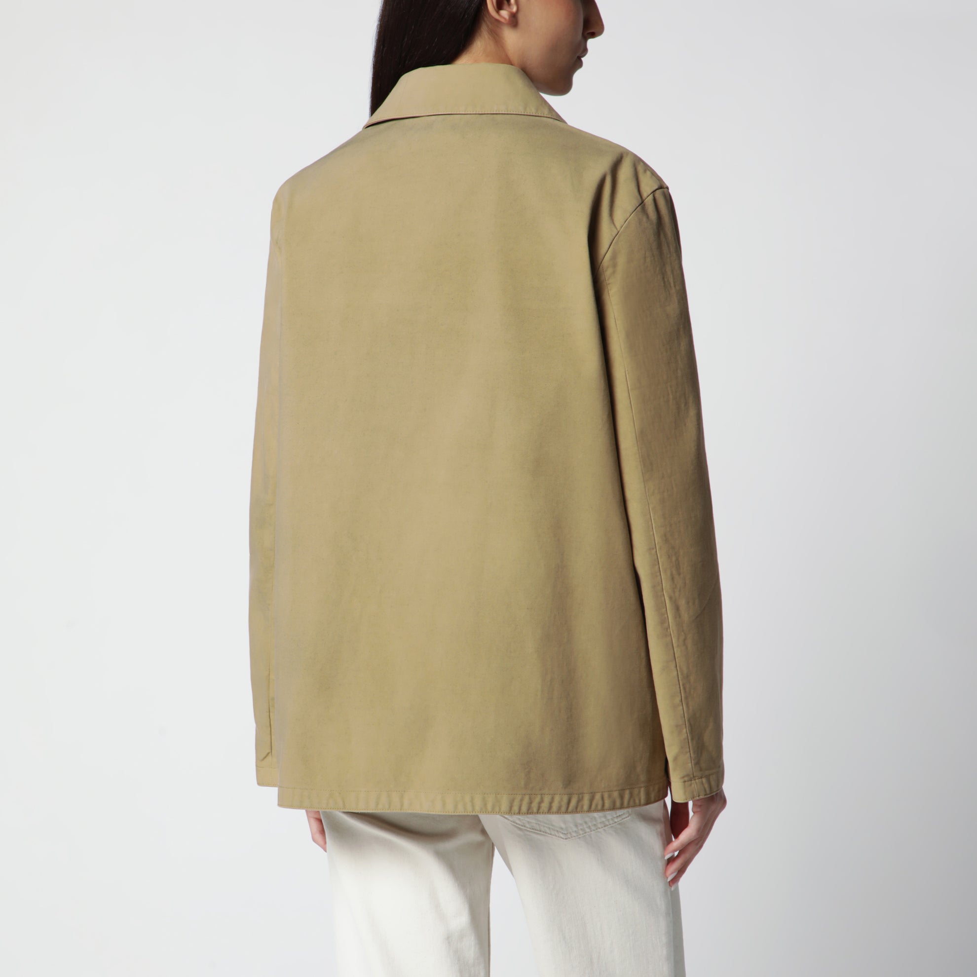Baeza Jacket in Sandy Buff Beige Cotton