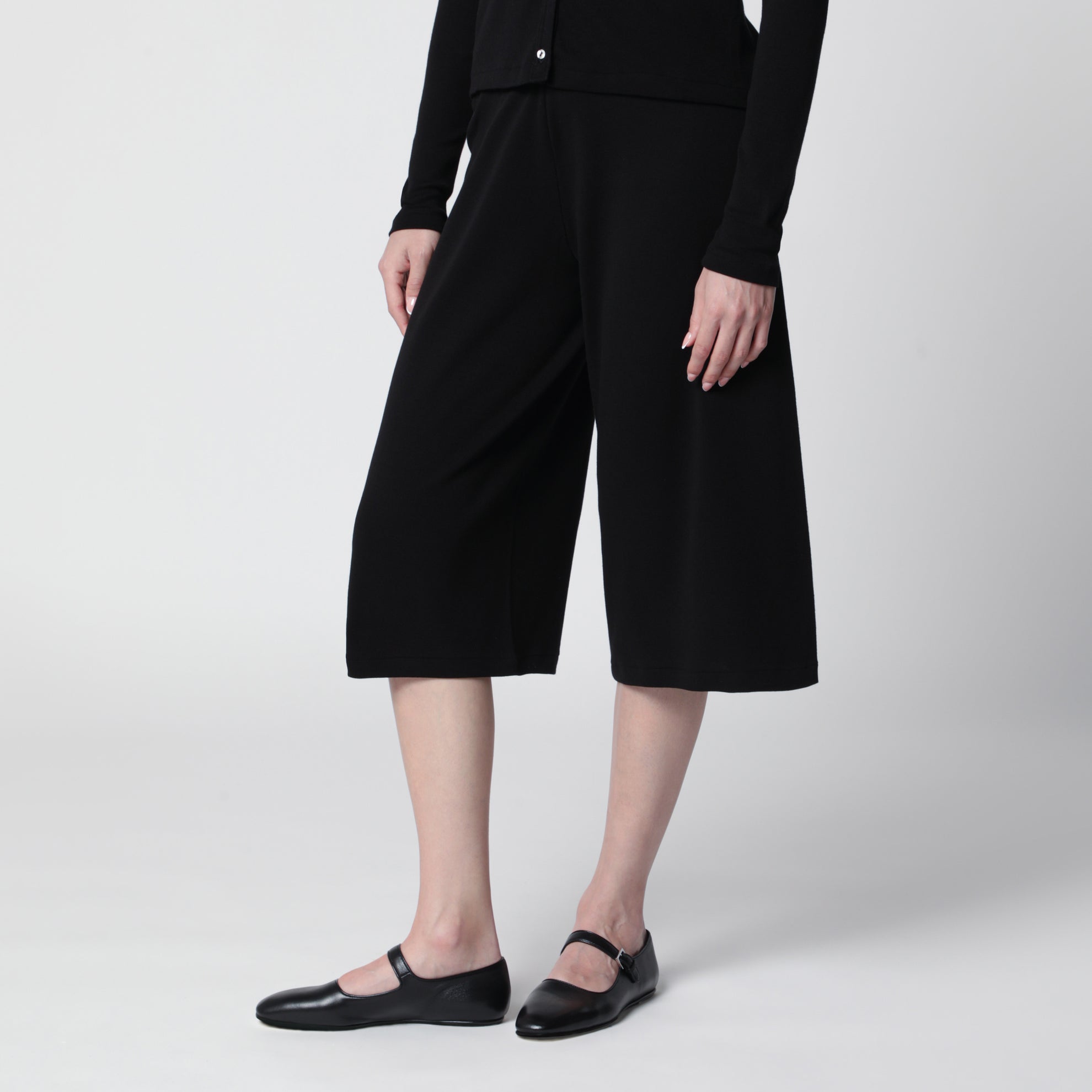 Shorts Dusk aus geripptem Baumwolljersey, schwarz