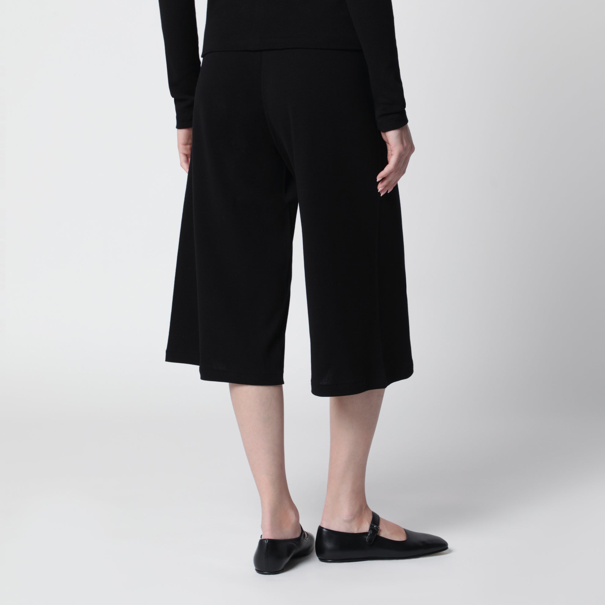 Shorts Dusk aus geripptem Baumwolljersey, schwarz