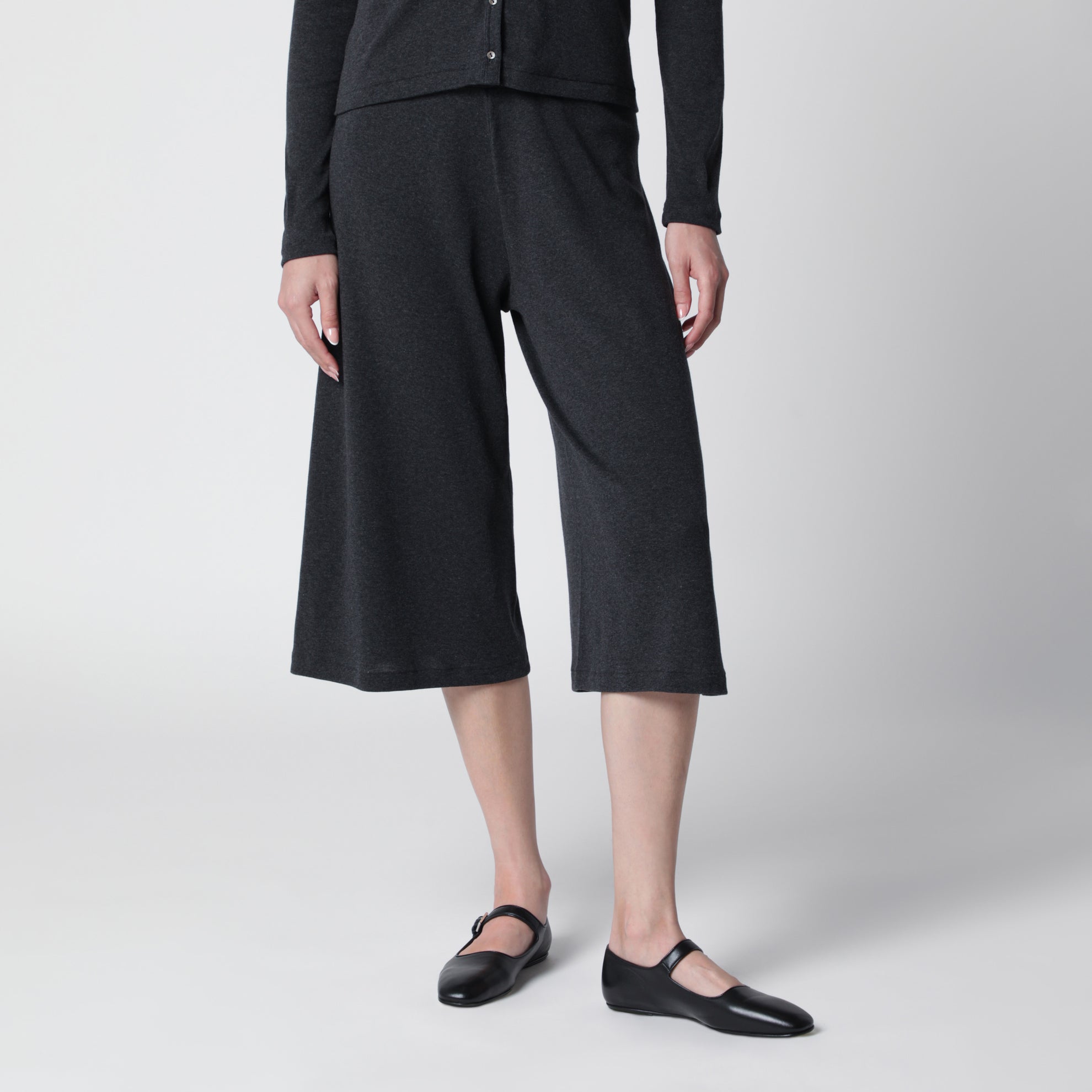 Culotte Dusk aus Baumwolljersey in Anthrazit meliert