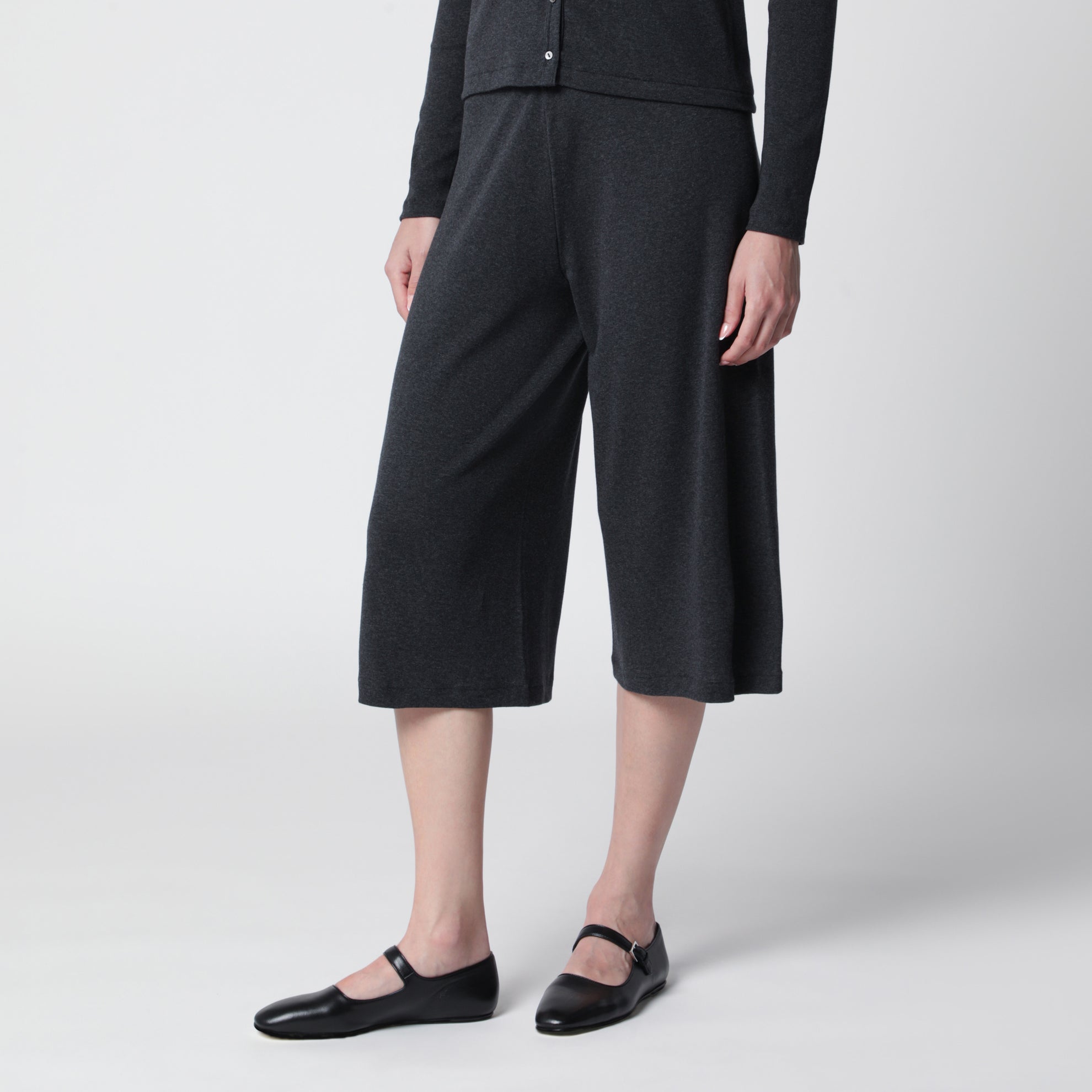 Culotte Dusk aus Baumwolljersey in Anthrazit meliert