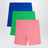 Set of three colorful cotton shorts