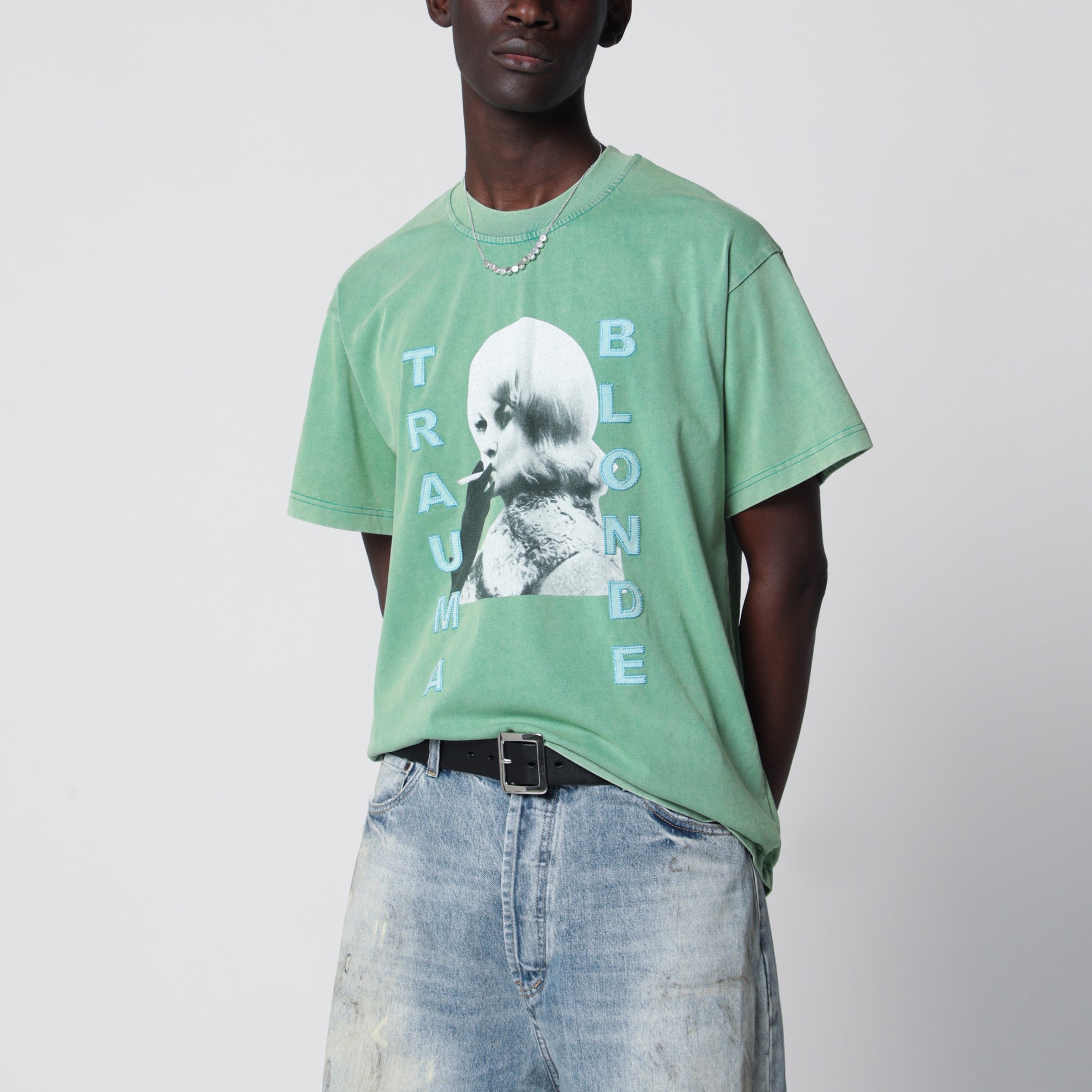 T-shirt Trauma Blonde vert délavé