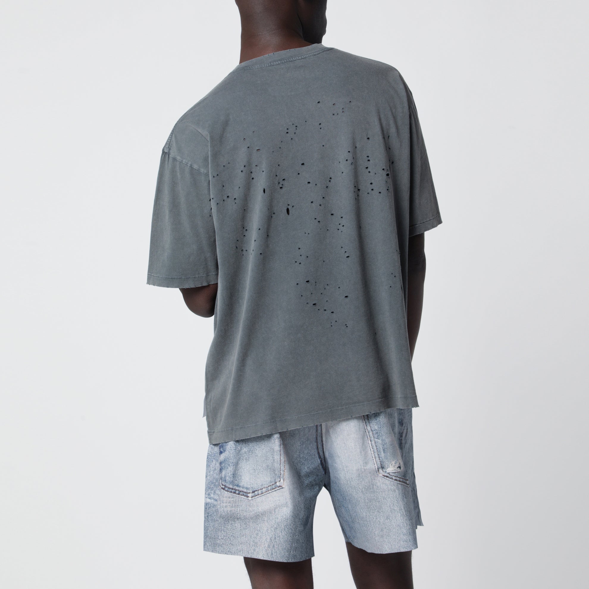 T‑Shirt MothTech Faded Black con fori