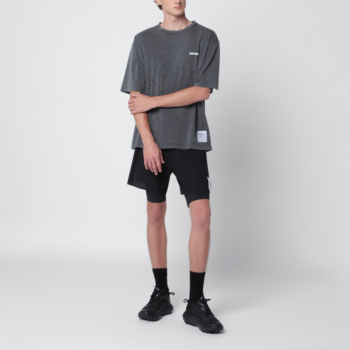 T-shirt MothTech Aged Black in cotone