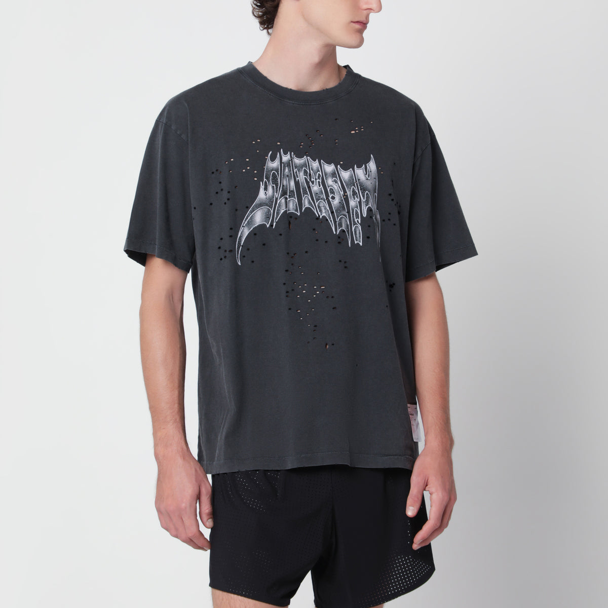 Aged Black MothTech T-shirt in cotton