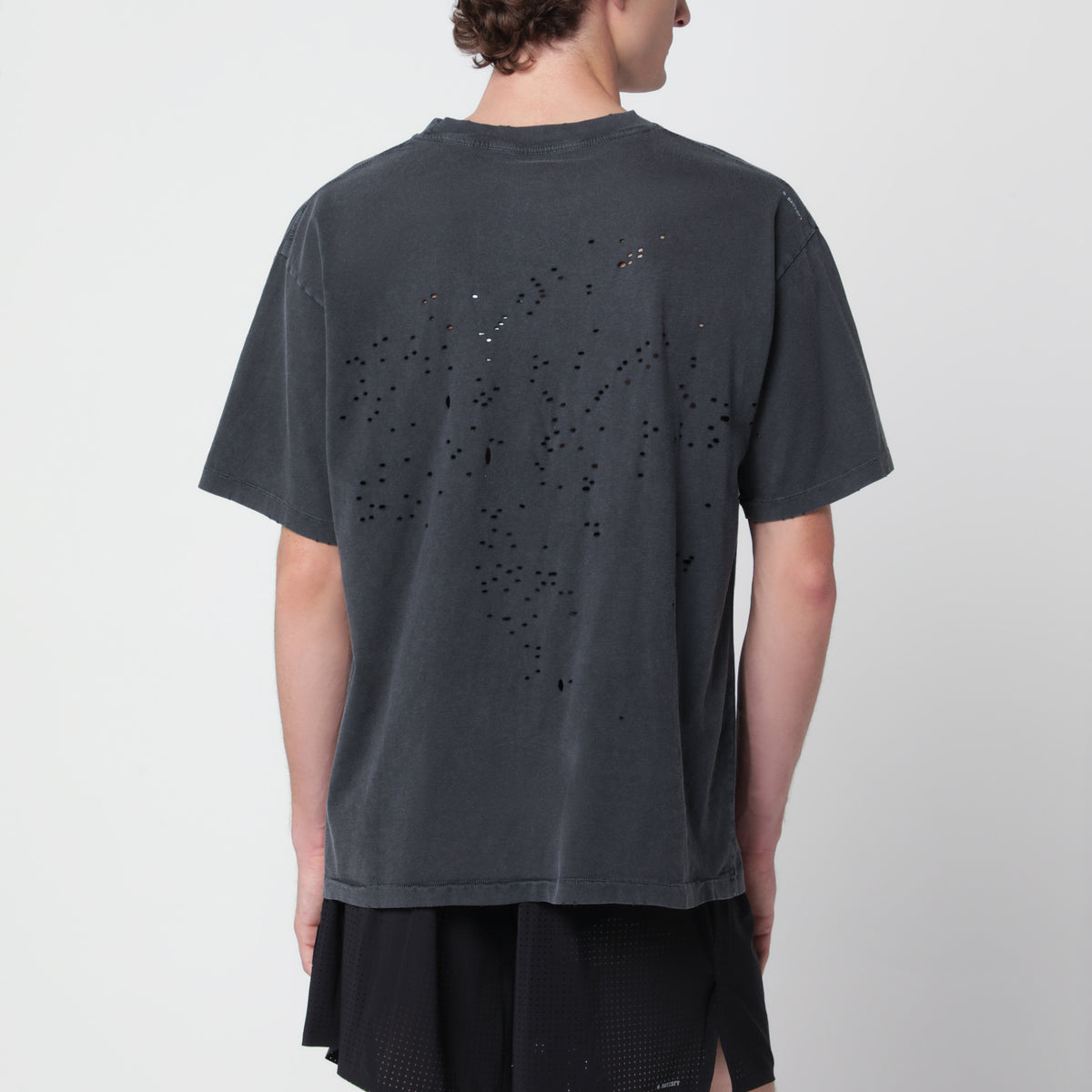 Aged Black MothTech T-shirt in cotton