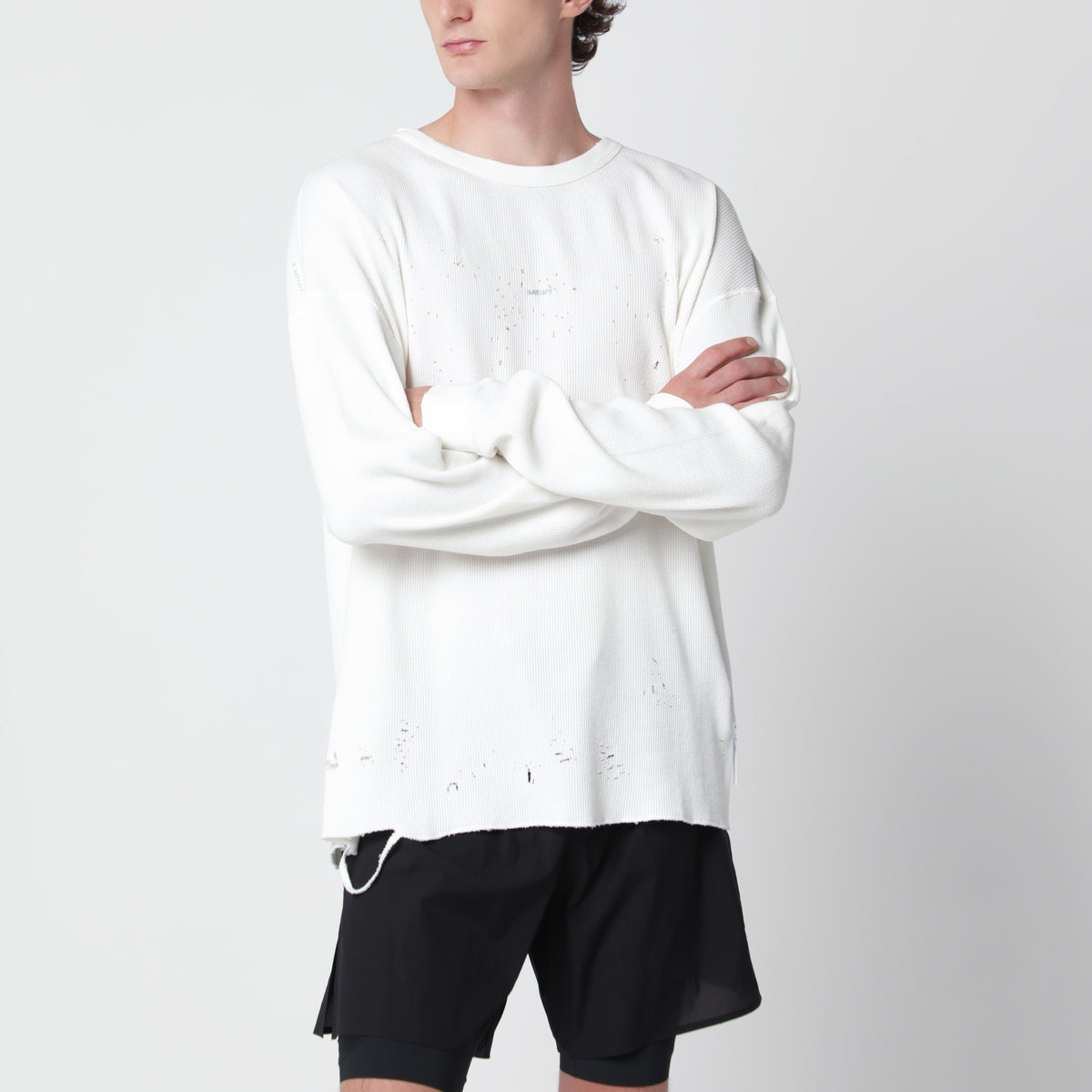 T-shirt MothTech Aged Ecru avec trous
