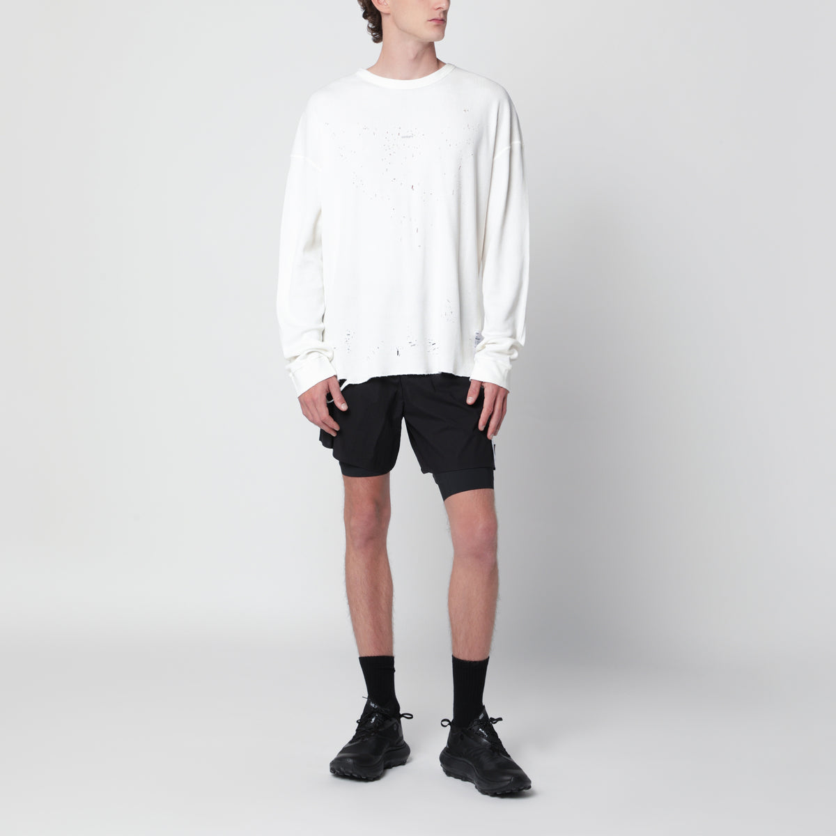 T-shirt MothTech Aged Ecru avec trous