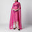 Wide Cape Dress Fuchsia in Sheer Silk