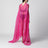 Robe cape large Fuchsia en Soie Transparente