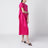 Fuchsia silk satin midi dress