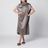 Taupe silk satin midi dress