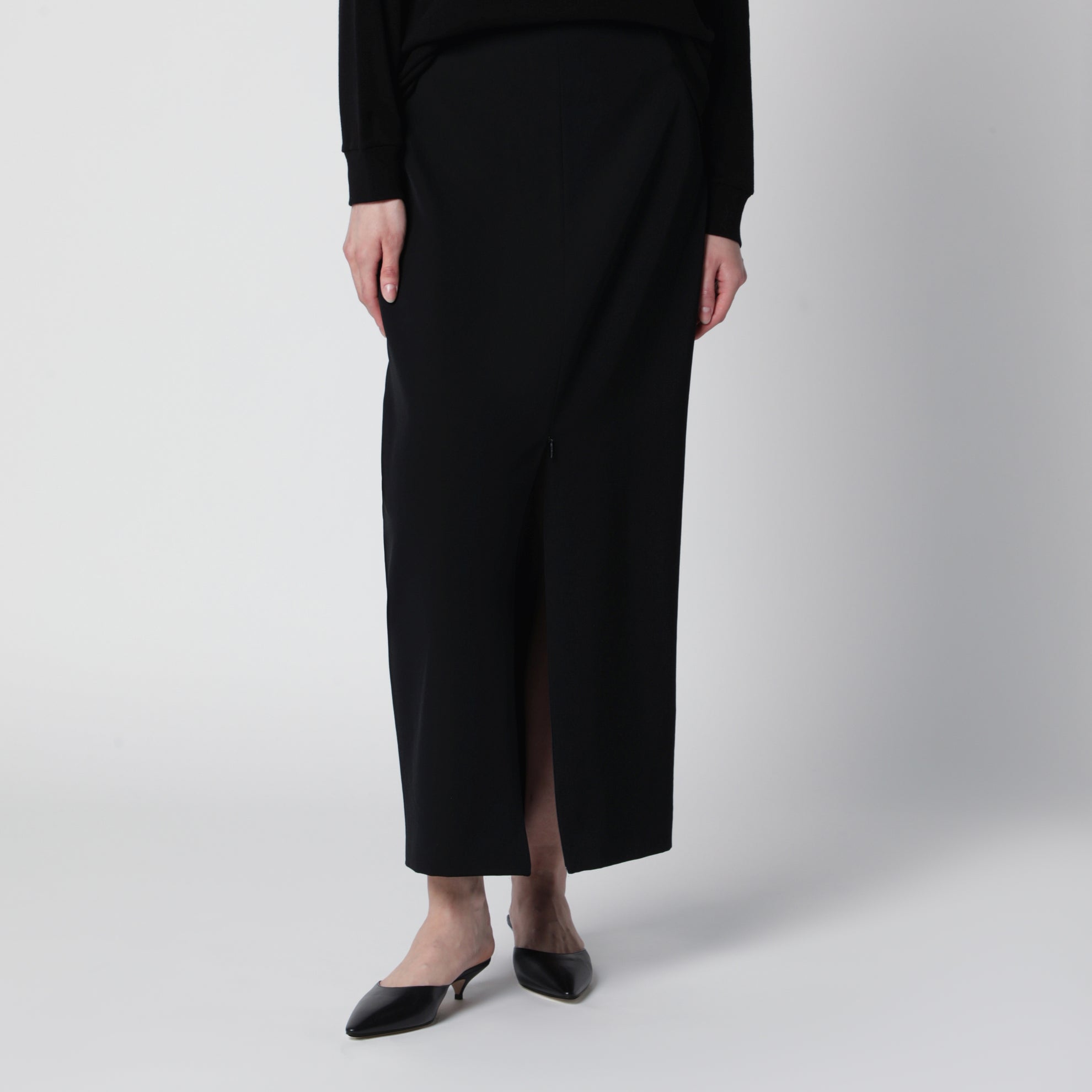 Jupe Iphora longue en laine noire