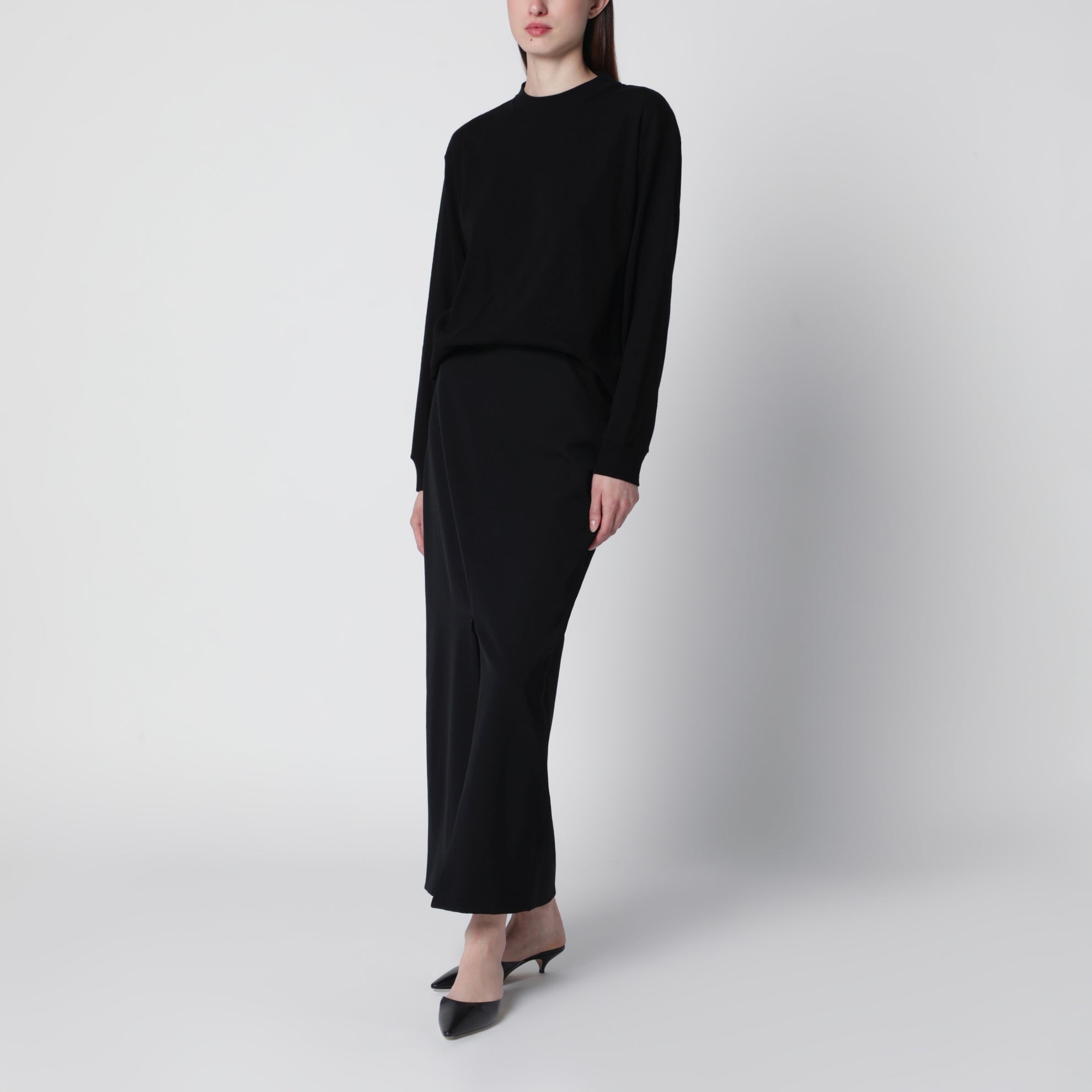 Jupe Iphora longue en laine noire