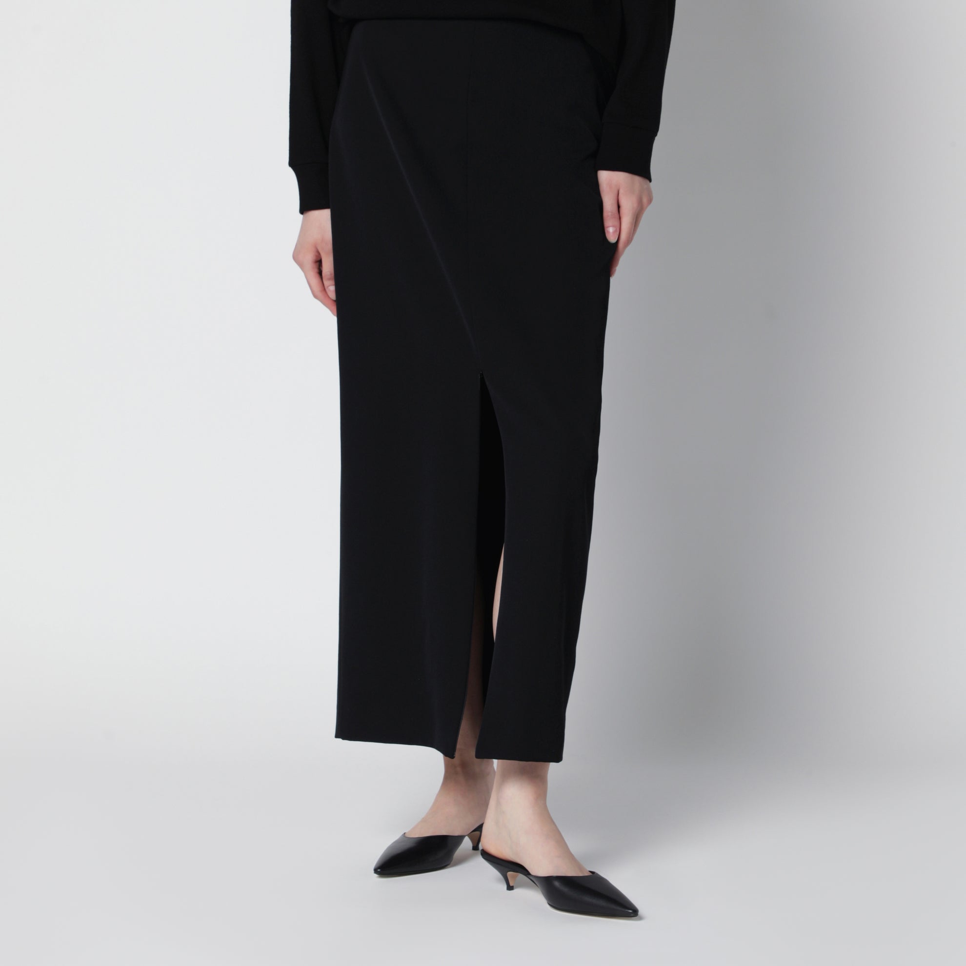Jupe Iphora longue en laine noire