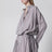 Gestreiftes Hemdblusenkleid aus Baumwolle und Seide