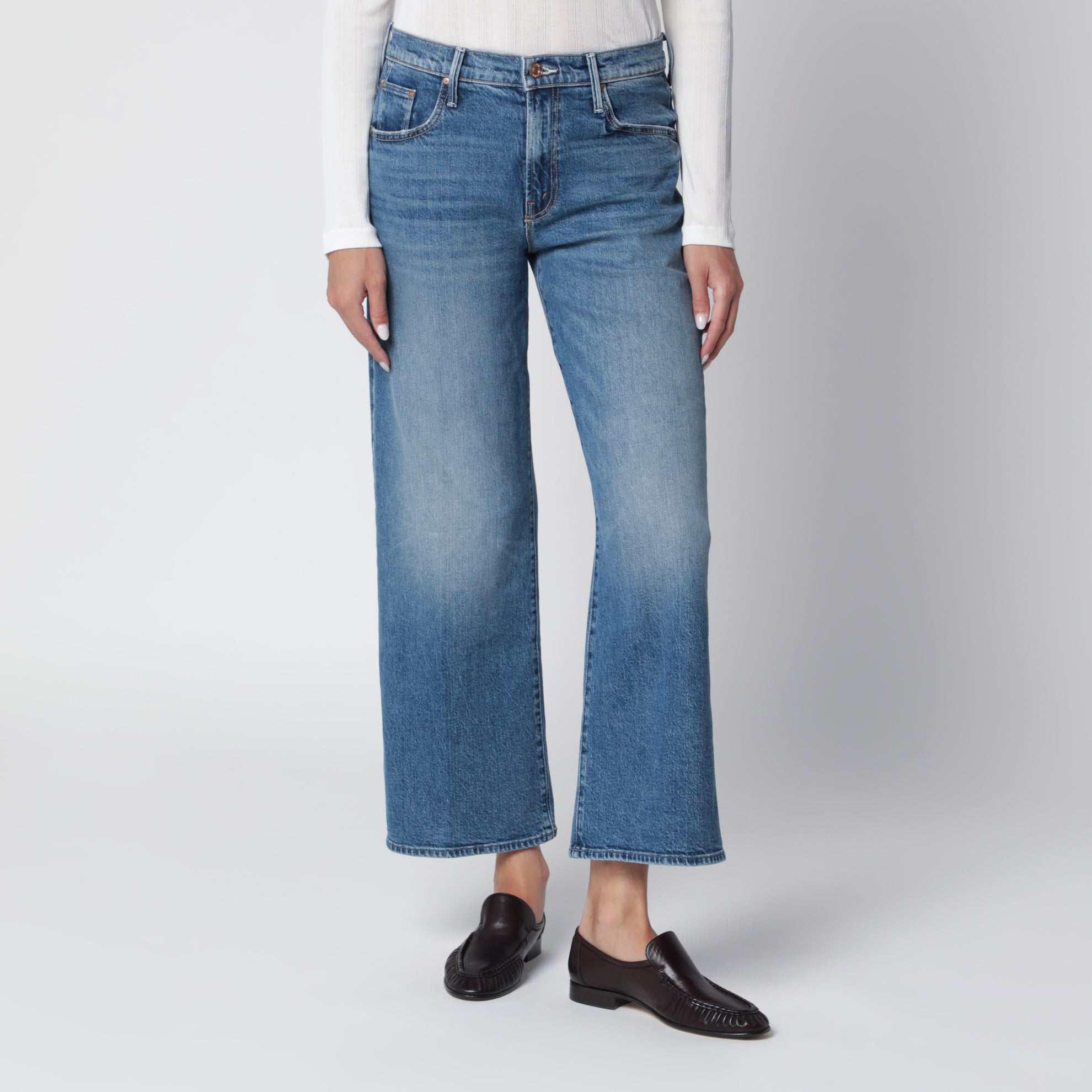 Mid Rise Maven Flood jeans in medium blue denim