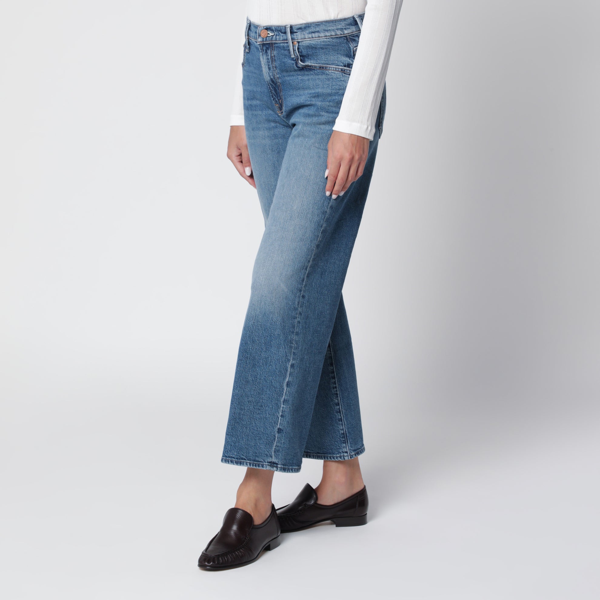 Mid Rise Maven Flood jeans in medium blue denim
