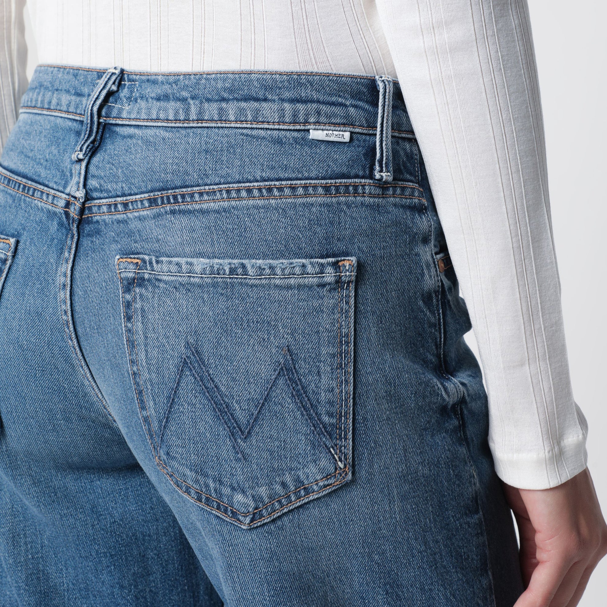 Mid Rise Maven Flood jeans in medium blue denim