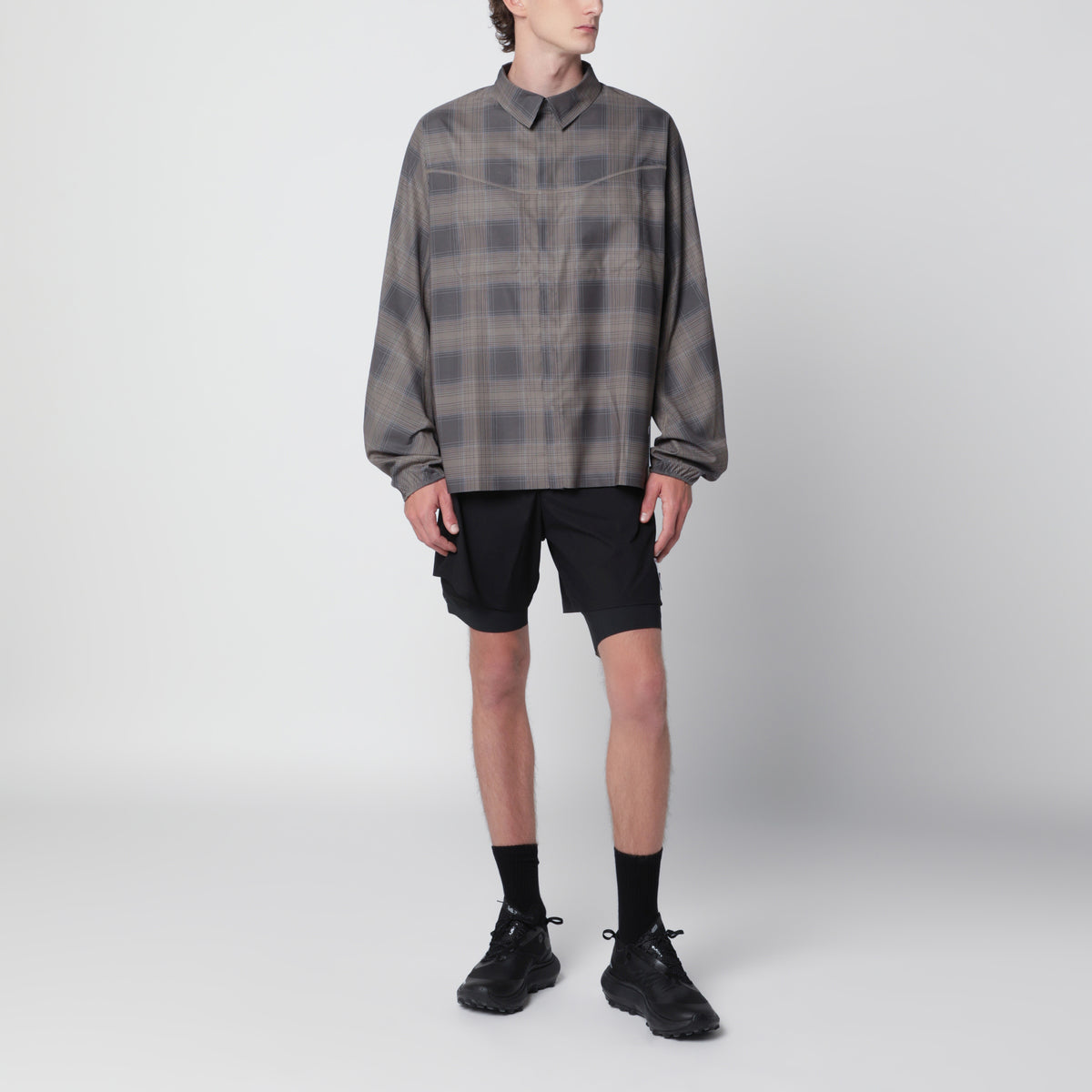 Green check-pattern AmbientWarp River shirt