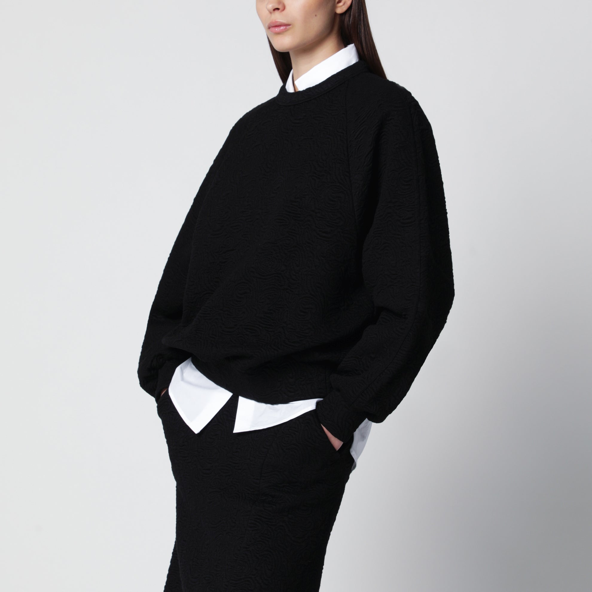 Sweat noir en mélange de viscose