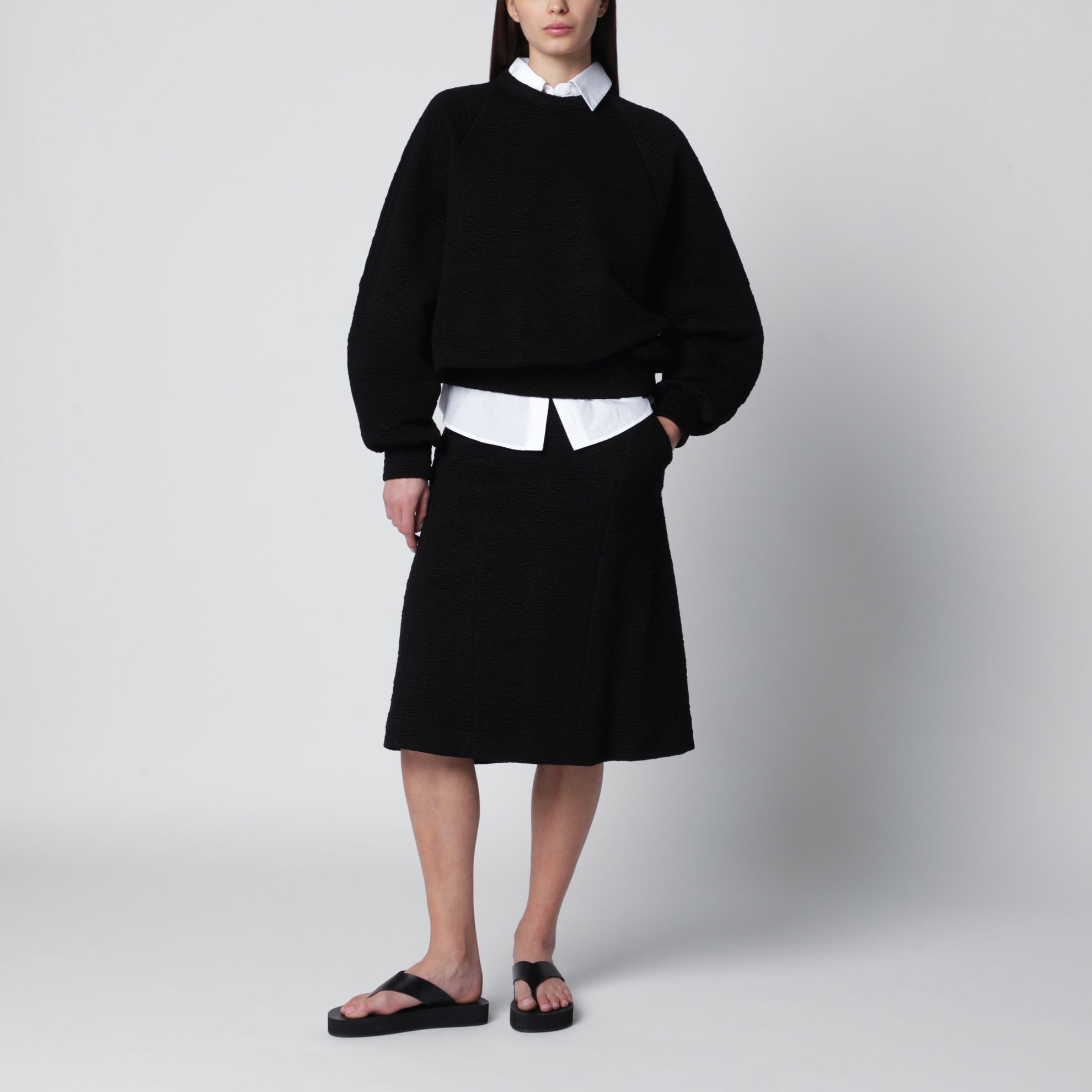 Sweat noir en mélange de viscose