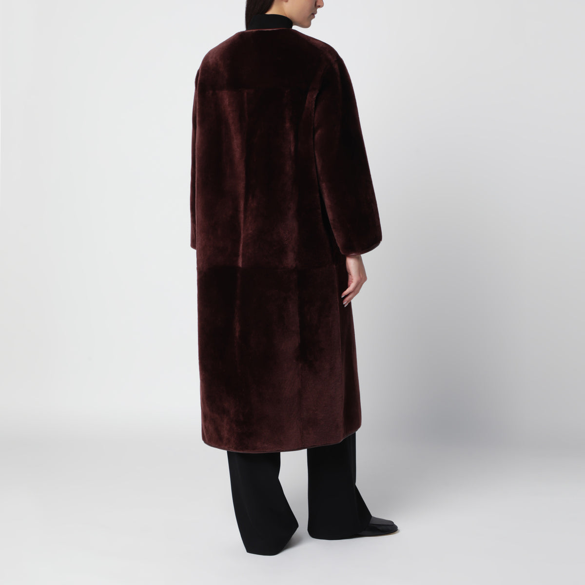 Manteau réversible Rilana Mahogany en cuir
