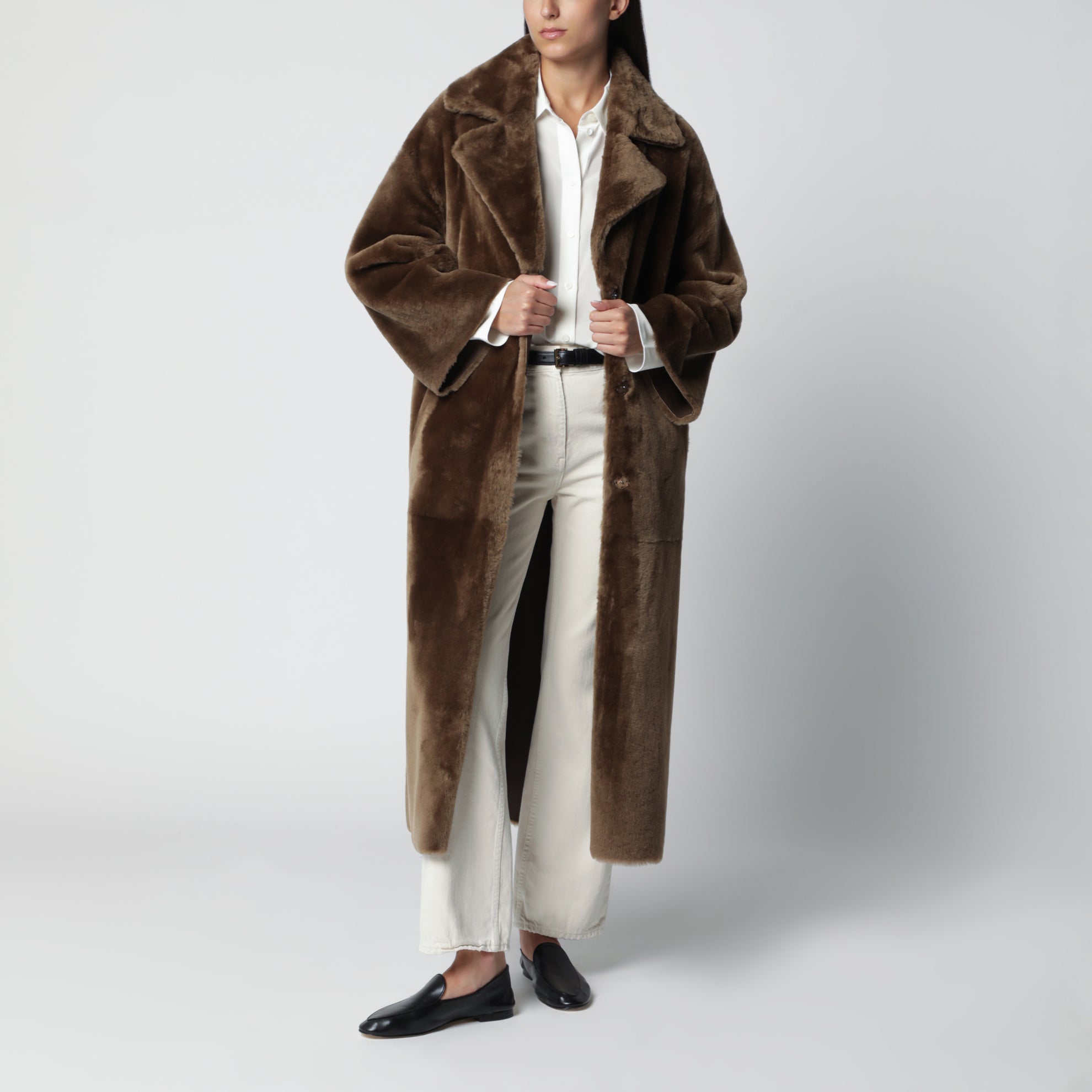 Brown Rein reversible leather coat