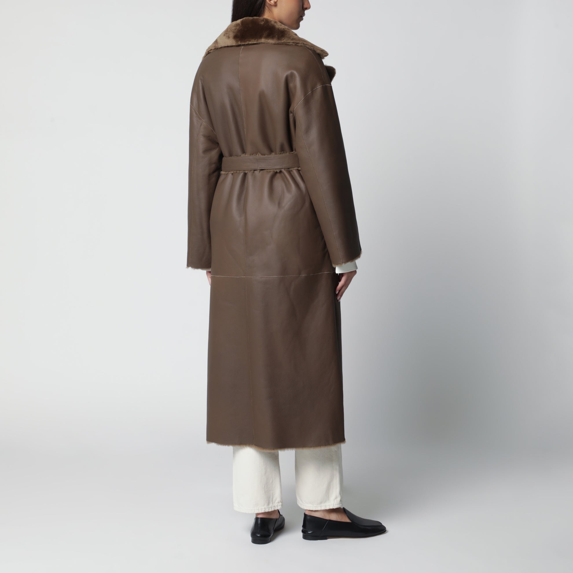 Brown Rein reversible leather coat