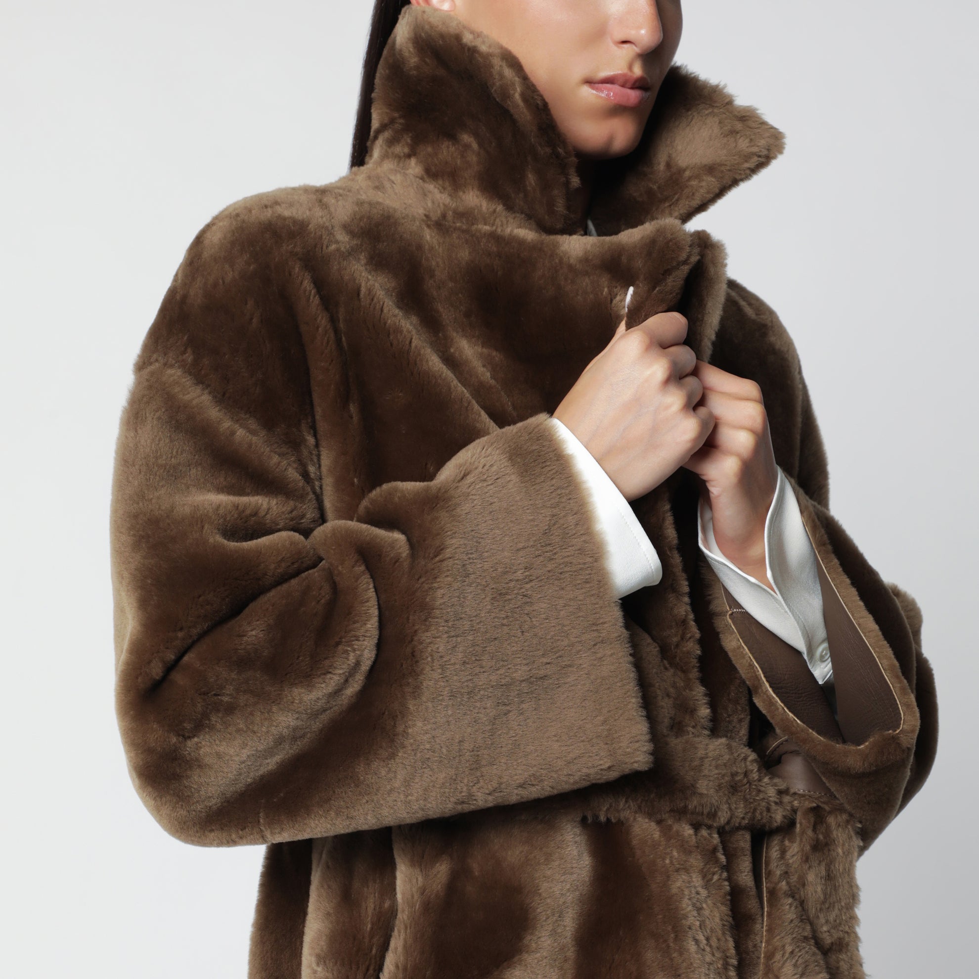 Brown Rein reversible leather coat