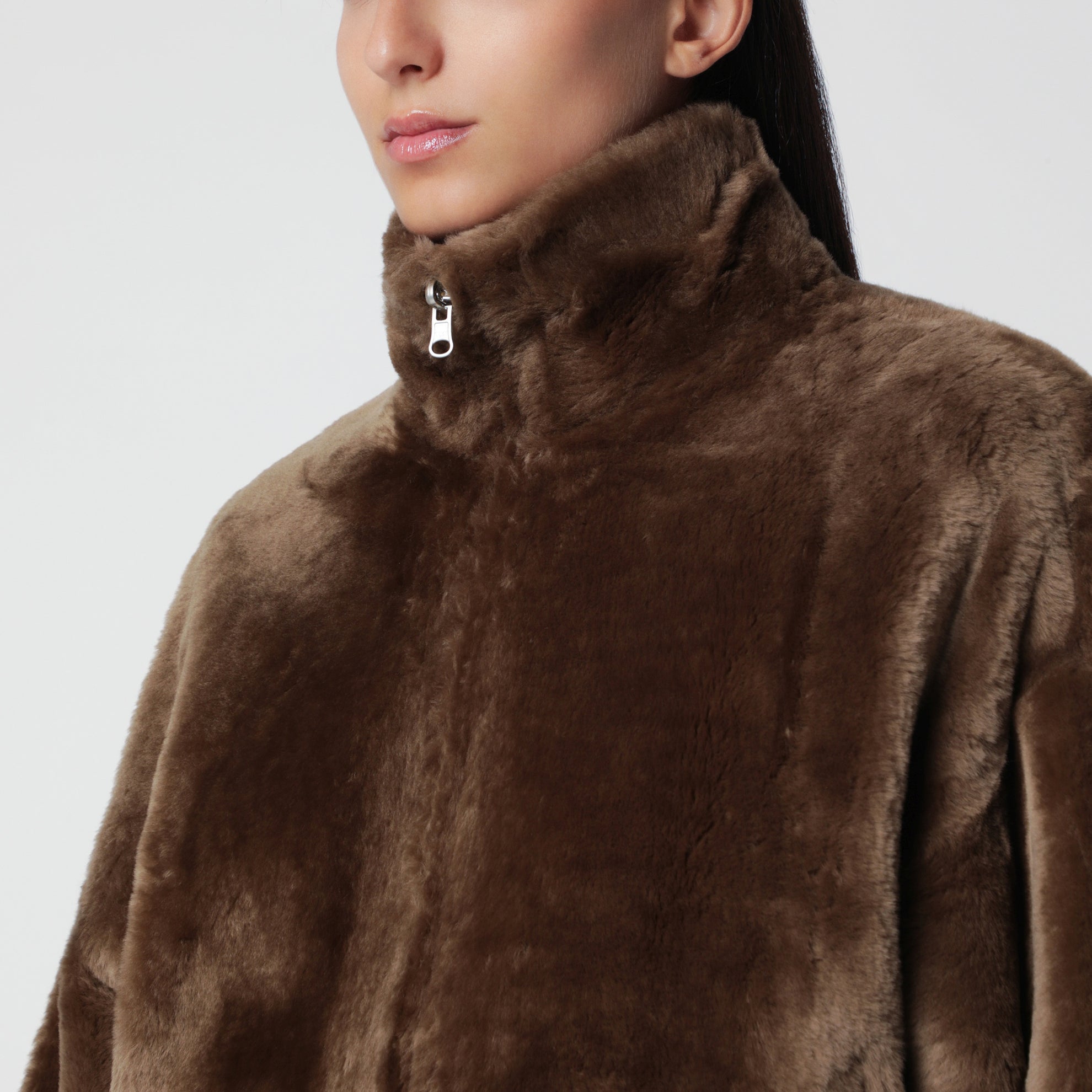 Veste zippée réversible Indy marron