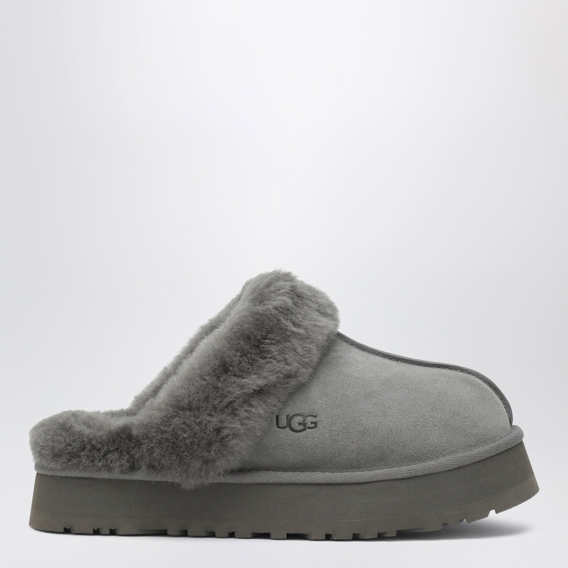 Disquette grey suede slippers