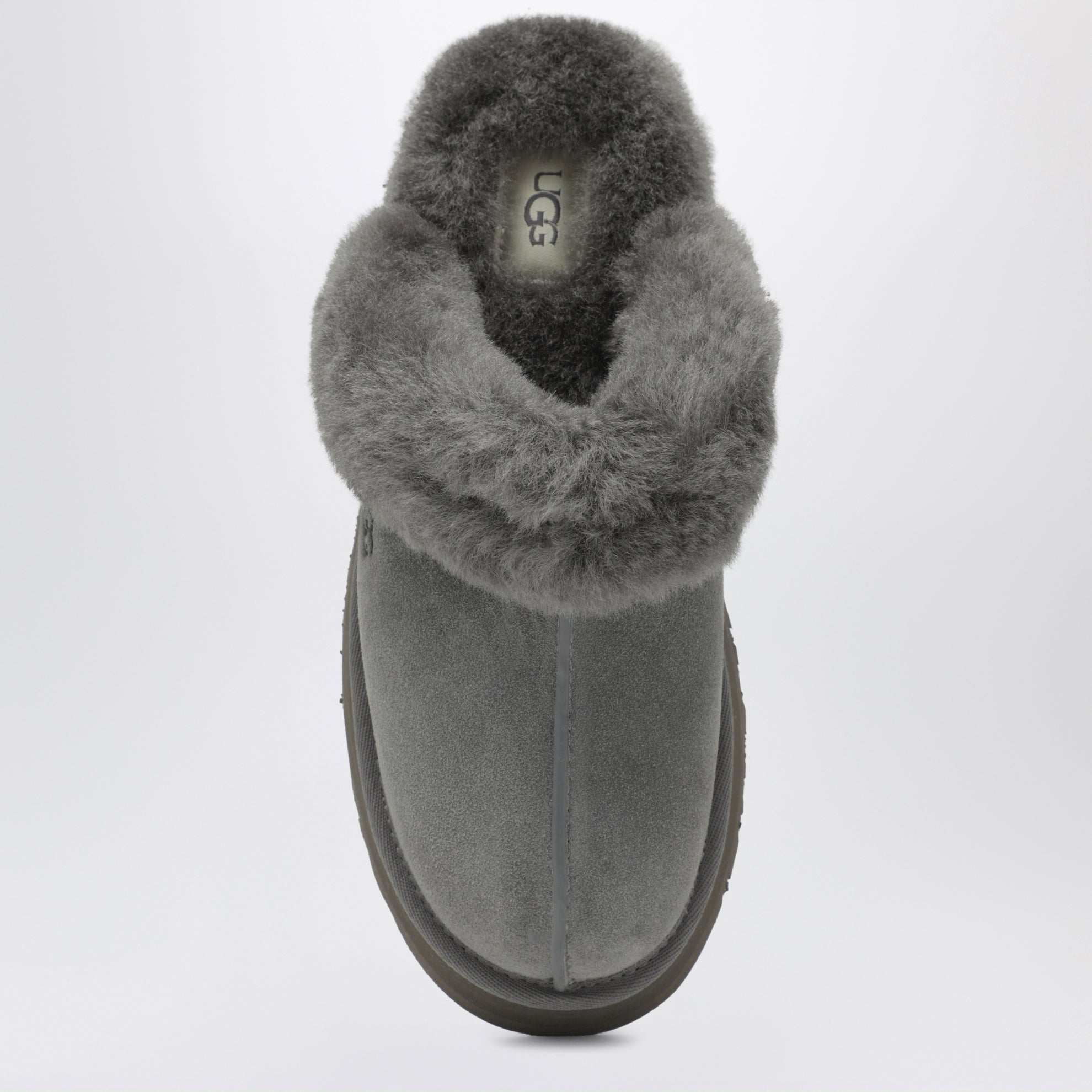 Disquette grey suede slippers