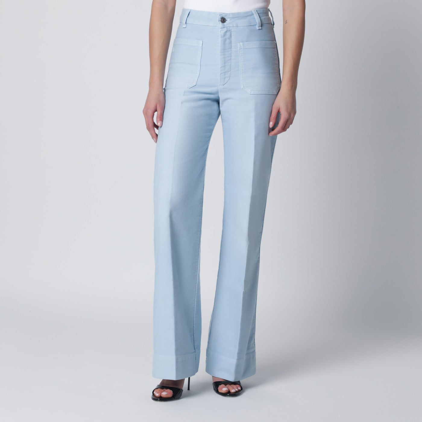 Alina Hose aus Baumwolle in Himmelblau