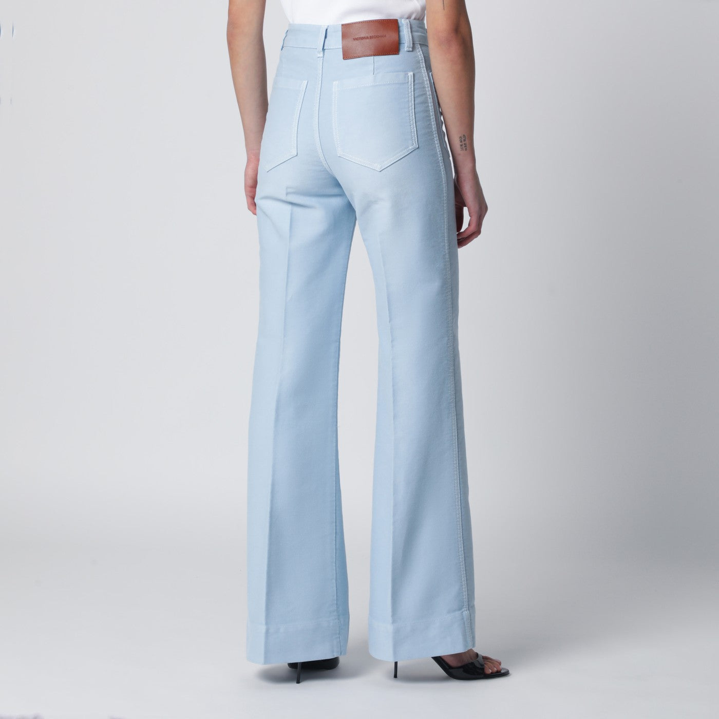 Alina Hose aus Baumwolle in Himmelblau