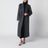 Double-breasted coat in grey mélange wool and cashmere